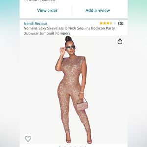 Gold glitter jumpsuit